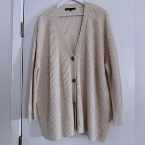 Quince Cream Cashmere Button-Up Cardigan XL